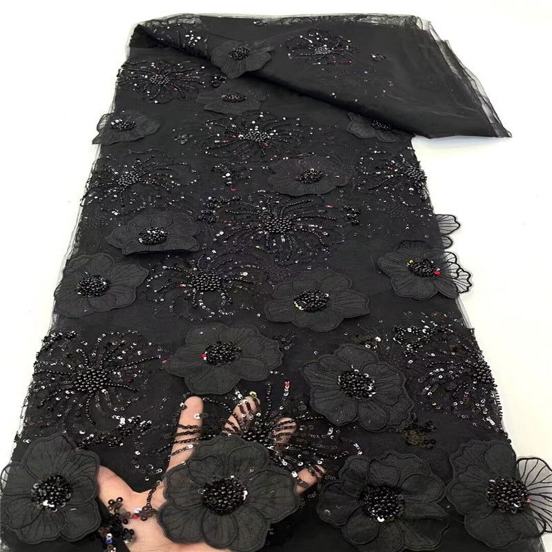 Three-dimensional Embroidered Mesh Fabric Sequin Bead Tube Embroidery - CHRISTDEST GLOBAL SERVICE