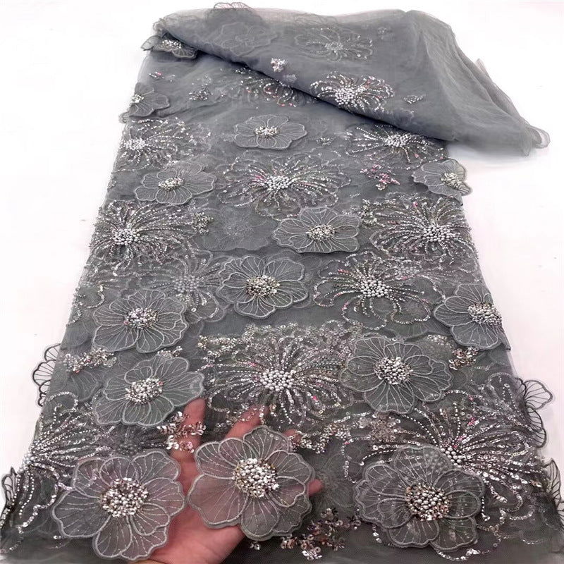 Three-dimensional Embroidered Mesh Fabric Sequin Bead Tube Embroidery - CHRISTDEST GLOBAL SERVICE