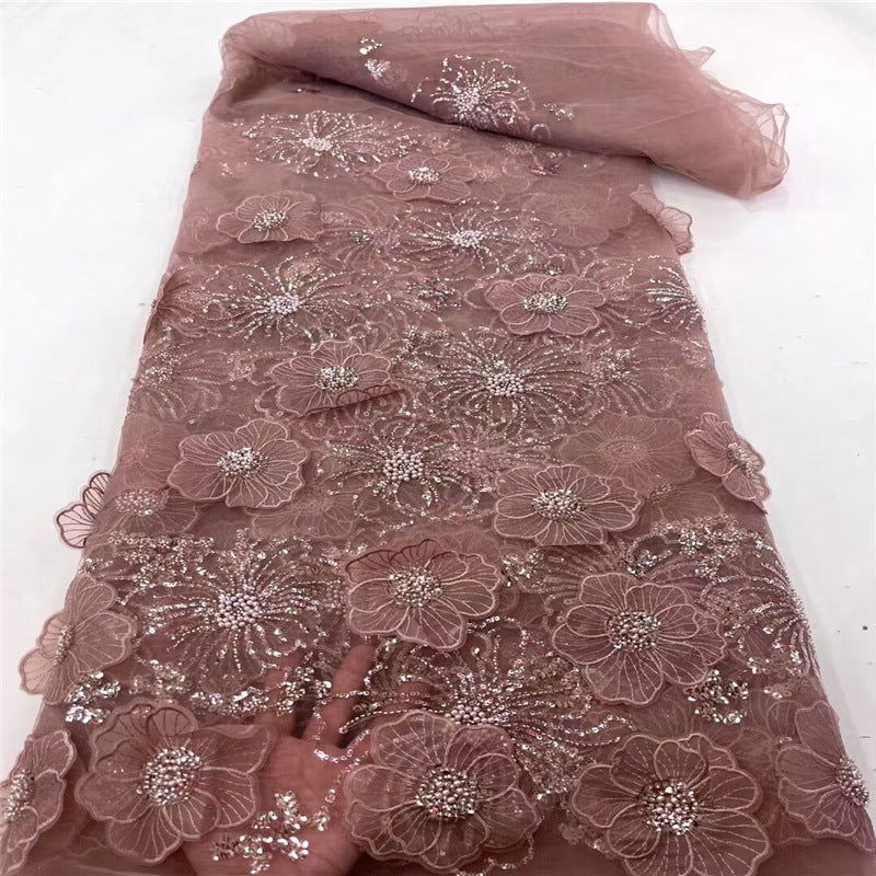 Three-dimensional Embroidered Mesh Fabric Sequin Bead Tube Embroidery - CHRISTDEST GLOBAL SERVICE