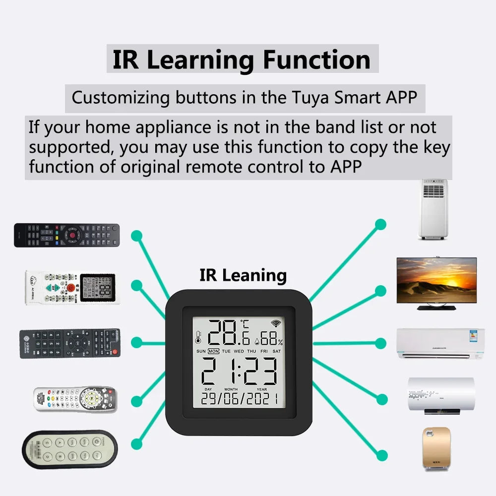 Tuya Smart WiFi Universal IR Remote Temperature Humidity Sensor for Air Conditioner TV AC Works with Alexa,Google Home Yandex - CHRISTDEST GLOBAL SERVICE