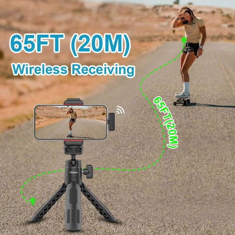 Ulanzi J12 Wireless Lavalier Microphone Lapel Microphones Set Short Video Recording Mini Mic For iPhone Android Live Broadcast - CHRISTDEST GLOBAL SERVICE
