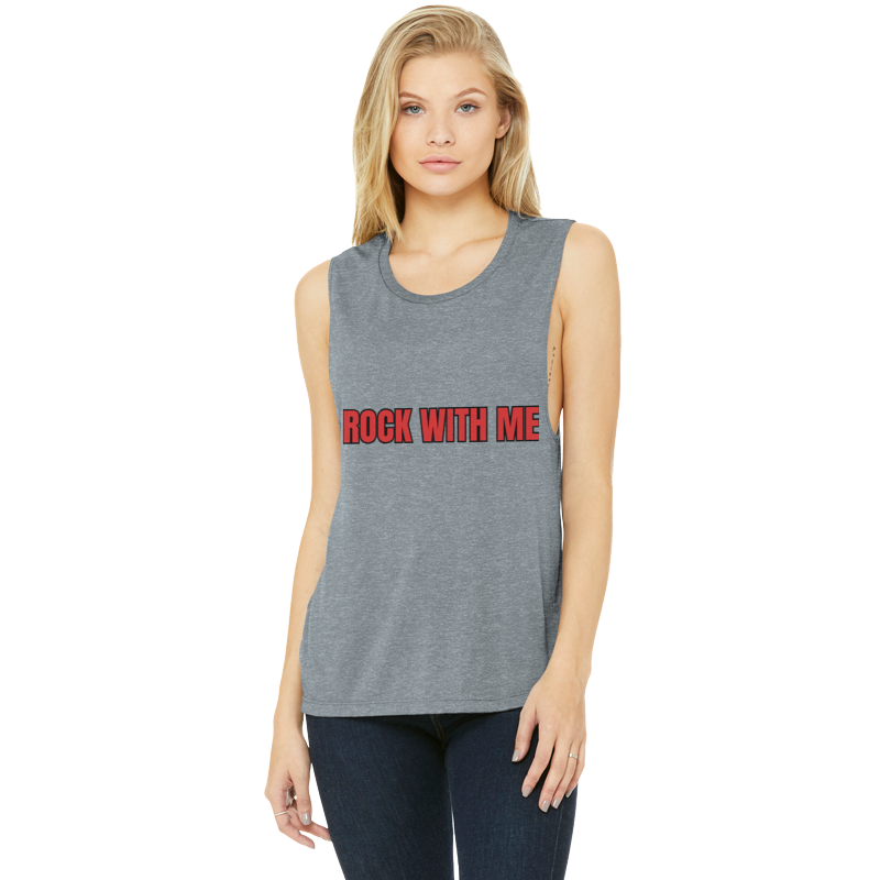 Women's Flowy Scoop Muscle Tank Top - CHRISTDEST GLOBAL SERVICE