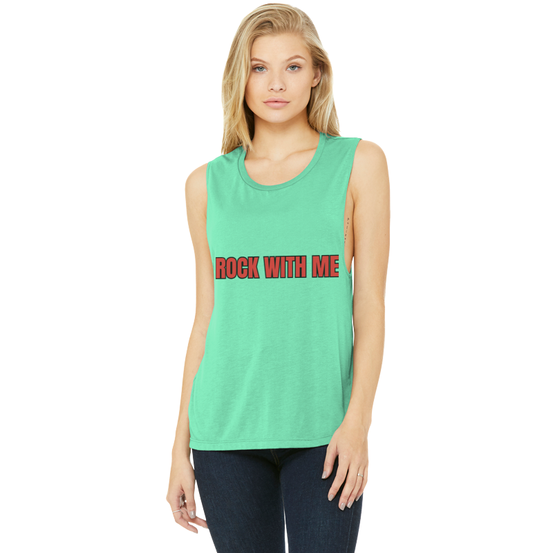 Women's Flowy Scoop Muscle Tank Top - CHRISTDEST GLOBAL SERVICE