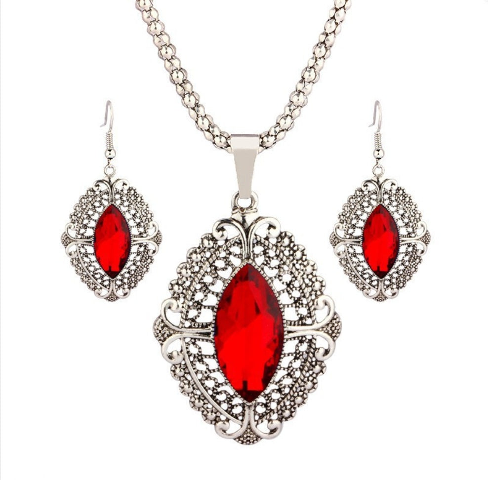 Zinc-alloy geometric crystal wedding bridal jewelry set - CHRISTDEST GLOBAL SERVICE