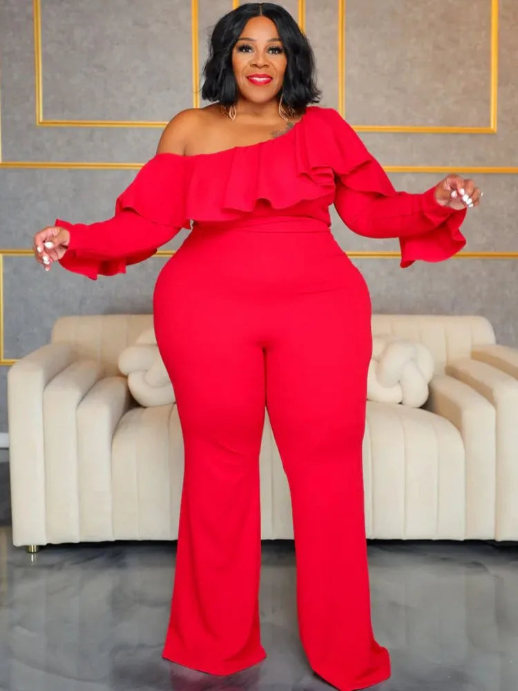 Plus Size Women Clothes Jumpsuit Summer Clothes Black Urban Leisure Bodysuit New 2024 Wide Leg Jumpsuit Wholesale Dropshipping - CHRISTDEST GLOBAL SERVICE
