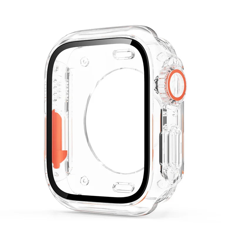 Glass+Case for Apple Watch 9 8 7 44 45MM Tempered Glass Cover for IWatch 6 SE 5 4 44MM Full Coverage Frame Screen Protector Case - CHRISTDEST GLOBAL SERVICE
