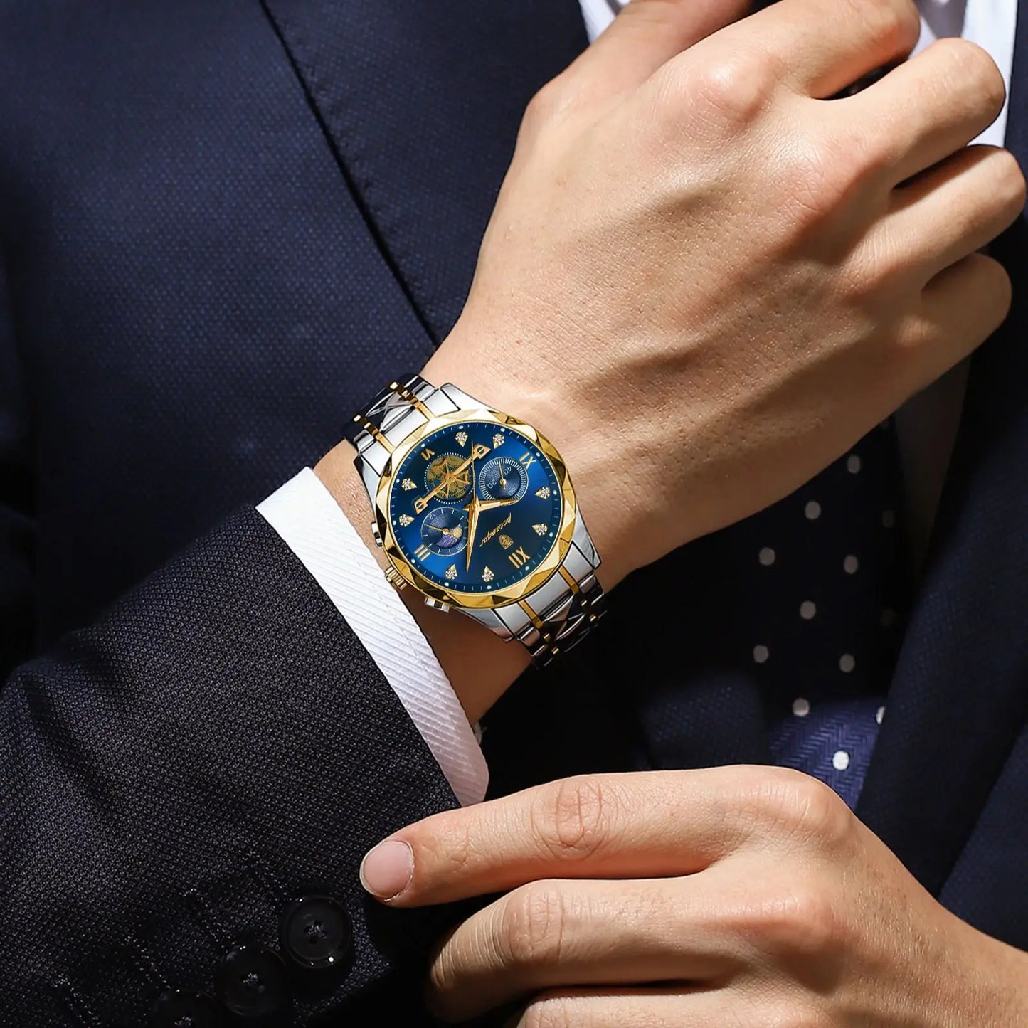 POEDAGAR Luxury Man Wristwatch Waterproof Luminous Chronograph Watch for Men Stainless Steel Men's Quartz Watches reloj hombre - CHRISTDEST GLOBAL SERVICE