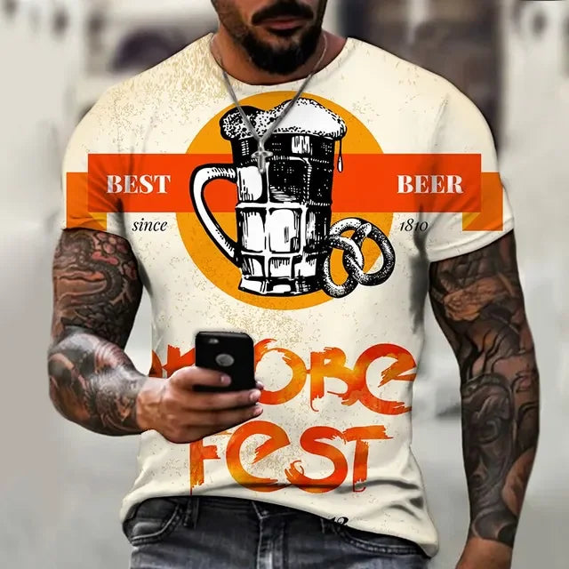 Motorcycle Vintage Classic 3D Harajuku Print Men's Punk Tough Guy Street Hip Hop Crew Neck Short Sleeve Summer Loose T-shirt Top - CHRISTDEST GLOBAL SERVICE