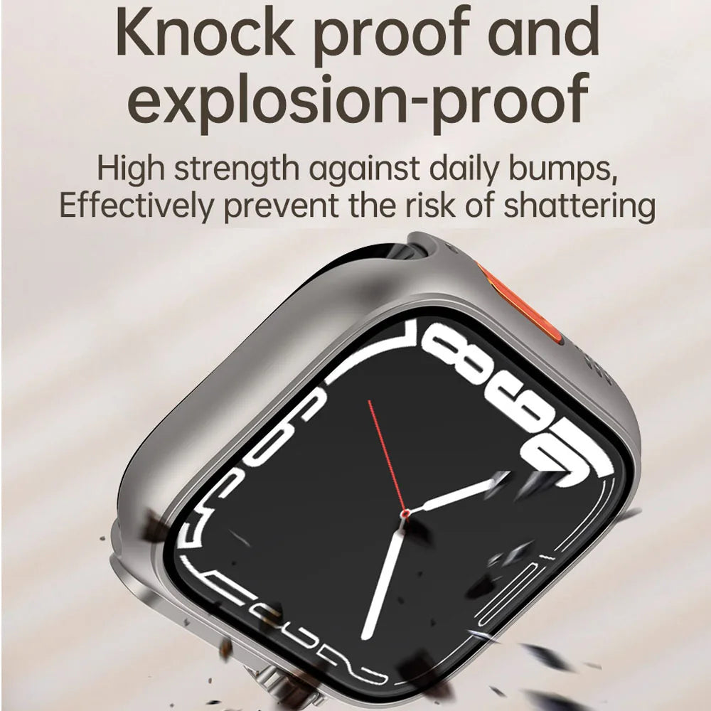 Glass+Case for Apple Watch 9 8 7 44 45MM Tempered Glass Cover for IWatch 6 SE 5 4 44MM Full Coverage Frame Screen Protector Case - CHRISTDEST GLOBAL SERVICE