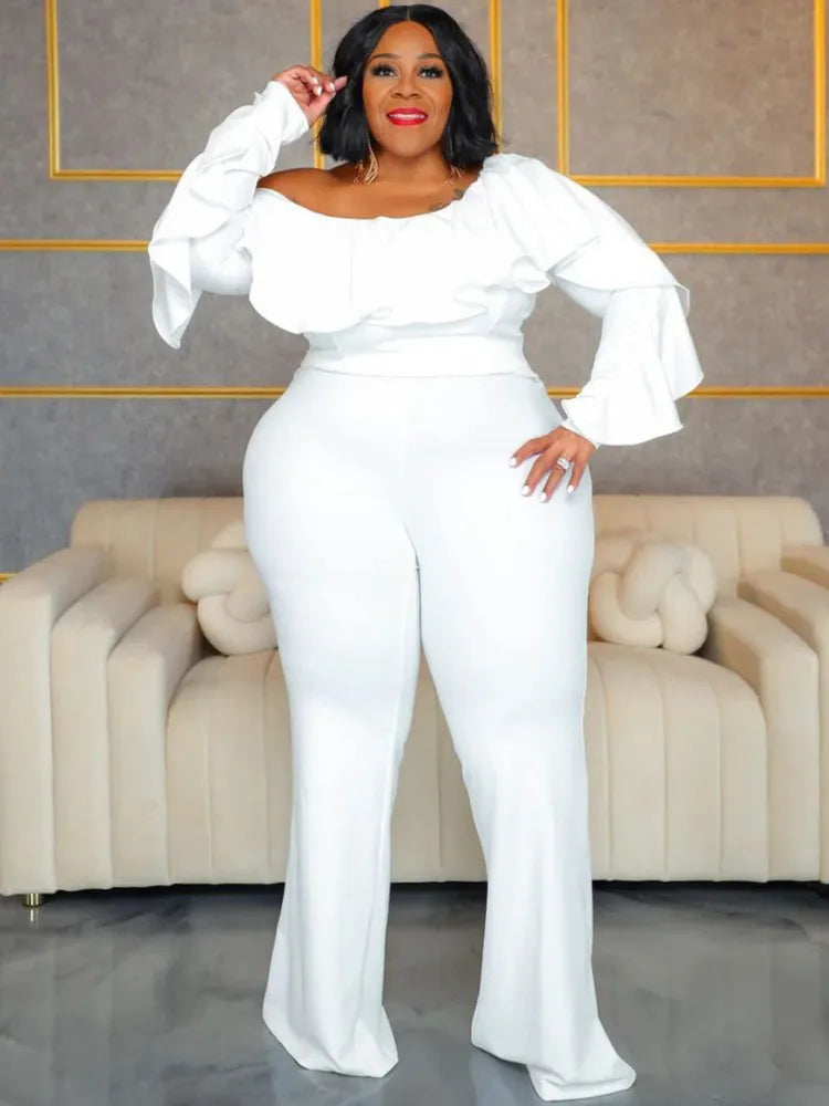 Plus Size Women Clothes Jumpsuit Summer Clothes Black Urban Leisure Bodysuit New 2024 Wide Leg Jumpsuit Wholesale Dropshipping - CHRISTDEST GLOBAL SERVICE