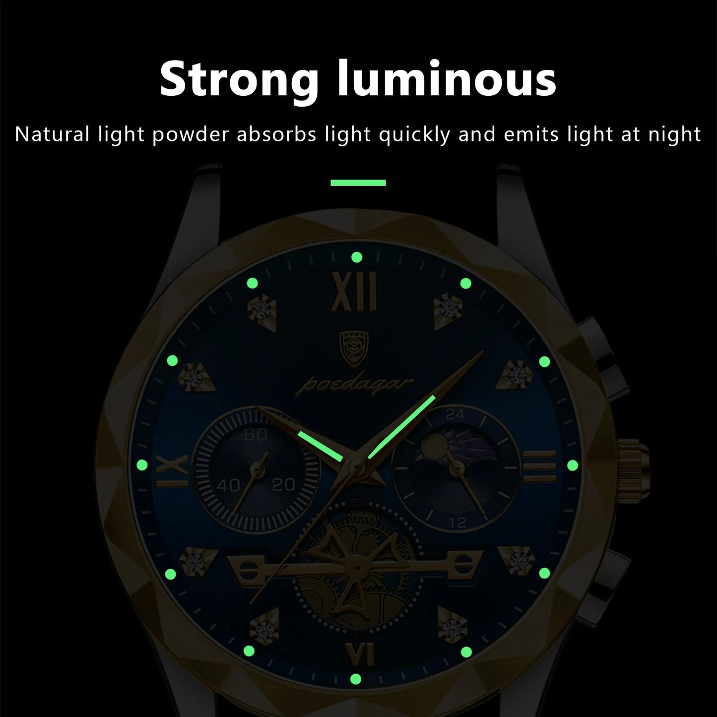 POEDAGAR Luxury Man Wristwatch Waterproof Luminous Chronograph Watch for Men Stainless Steel Men's Quartz Watches reloj hombre - CHRISTDEST GLOBAL SERVICE