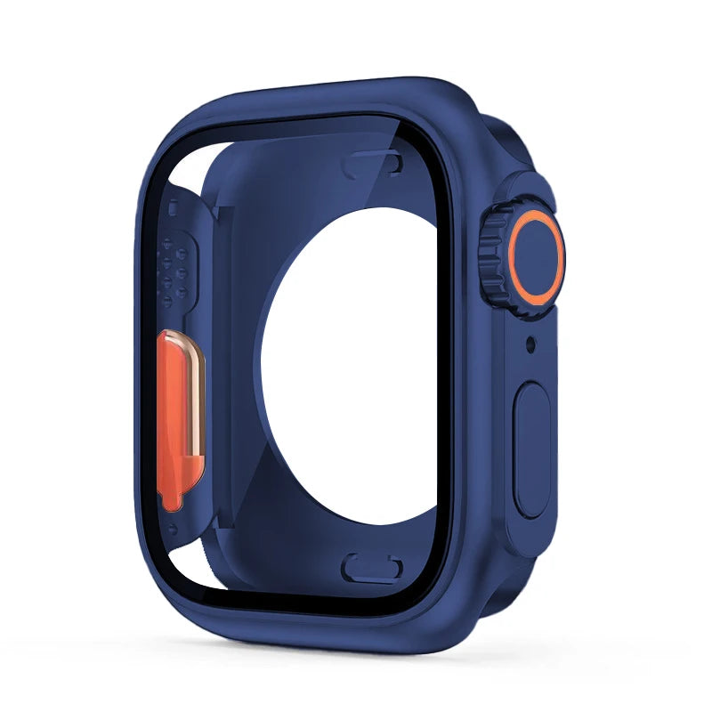 Glass+Case for Apple Watch 9 8 7 44 45MM Tempered Glass Cover for IWatch 6 SE 5 4 44MM Full Coverage Frame Screen Protector Case - CHRISTDEST GLOBAL SERVICE