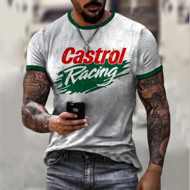 Motorcycle Vintage Classic 3D Harajuku Print Men's Punk Tough Guy Street Hip Hop Crew Neck Short Sleeve Summer Loose T-shirt Top - CHRISTDEST GLOBAL SERVICE