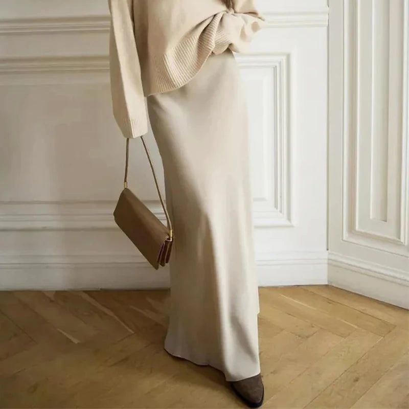 Elegant White Skirts for Women Chic Casual Slim Skirts  Spring Autumn Comfortable High Waist A-Line Skirts Female