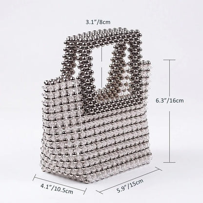Women Summer Fashion Top-handle Ladies Party Dinner Evening Handmade Exquisite Purses and Handbags