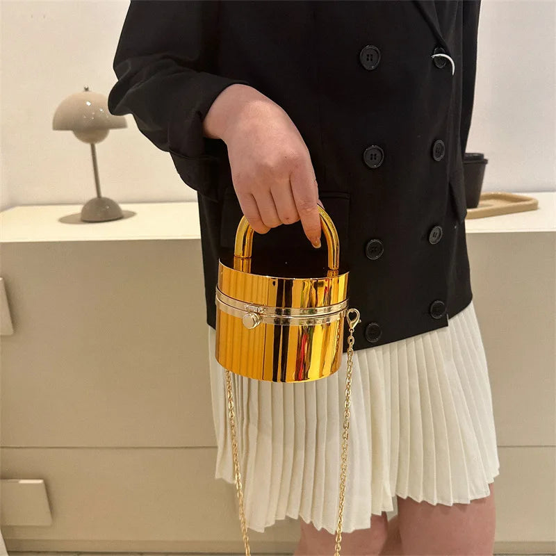 Handbags for Women Acrylic Fashion Luxury Tote Bag Chain Unusual Hard Party Evening Mirror Shoulder Bag Ladies