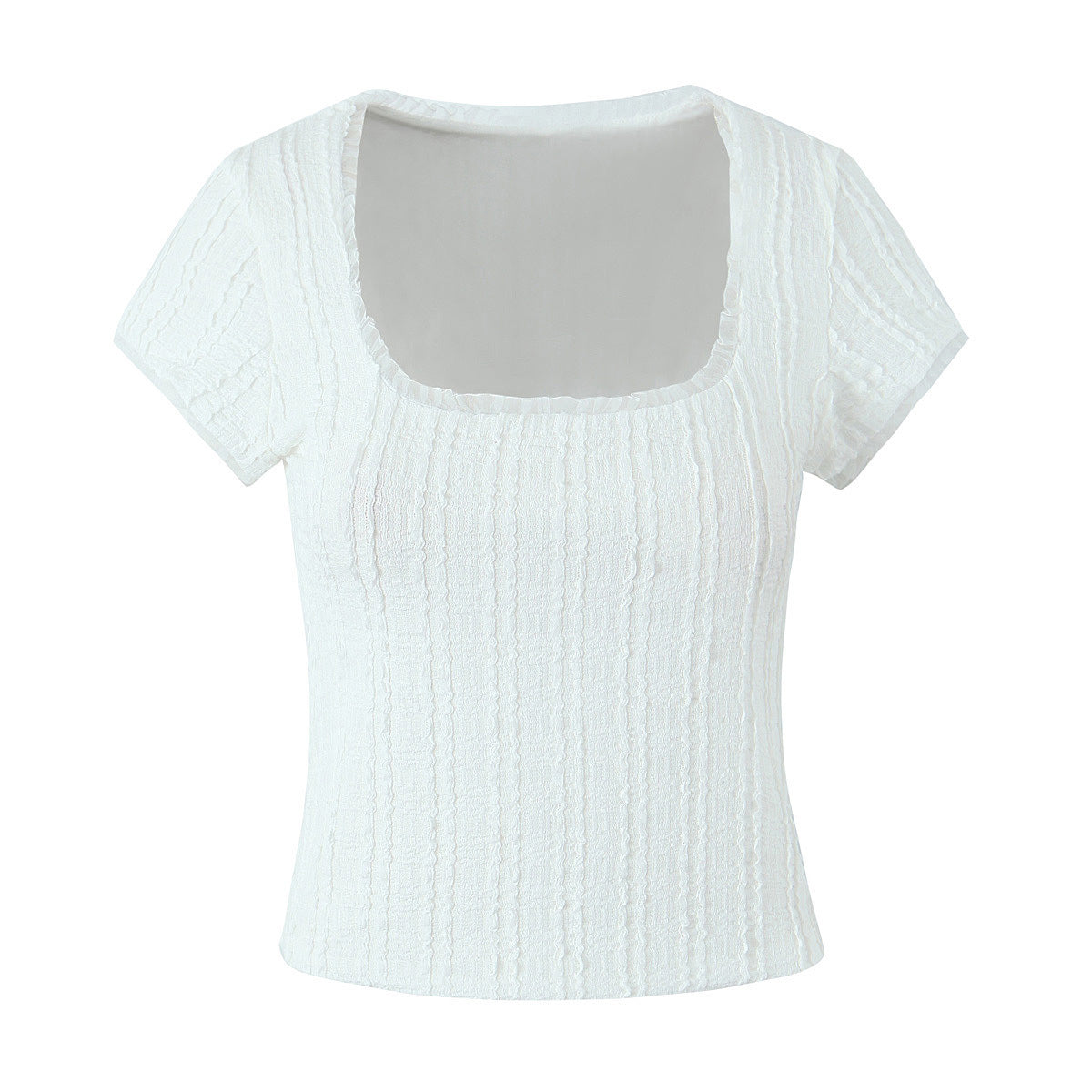 Jacquard lace square collar top+lace lace lace shorts