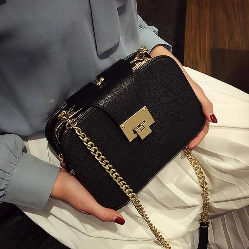 Women Shoulder Bag Chain Strap Flap Designer Handbags Clutch Bag Ladies Messenger Bags With Metal Buckle
