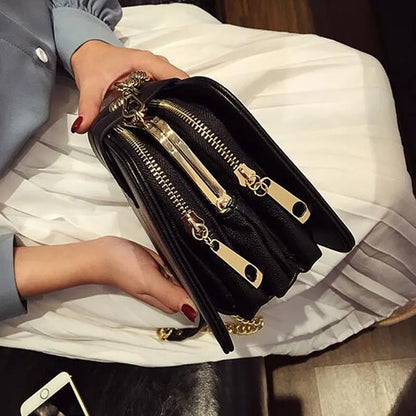 Women Shoulder Bag Chain Strap Flap Designer Handbags Clutch Bag Ladies Messenger Bags With Metal Buckle
