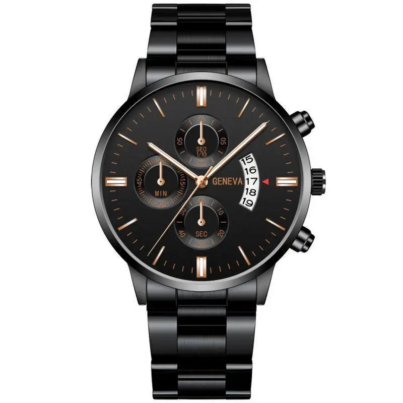 2023 Fashion Men Gold Stainless Steel Watch Luxury Calendar Quartz Wrist Watch Mens Business Watches for Man Clock Reloj Hombre - CHRISTDEST GLOBAL SERVICE