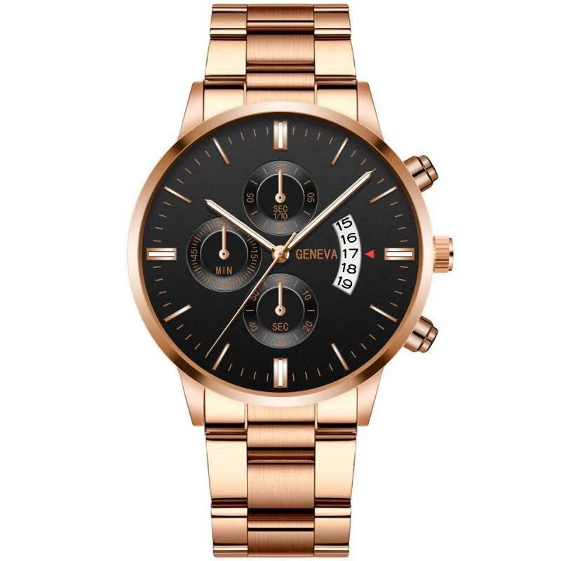 2023 Fashion Men Gold Stainless Steel Watch Luxury Calendar Quartz Wrist Watch Mens Business Watches for Man Clock Reloj Hombre - CHRISTDEST GLOBAL SERVICE