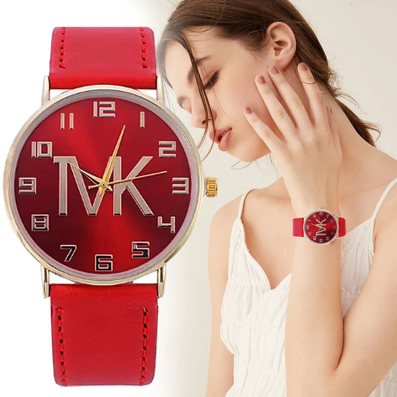 2023 New Women's Watches Fashion Luxury Brand TVK Leather Quartz Wristwatch Casual Clothing Accessories Reloj Mujer - CHRISTDEST GLOBAL SERVICE