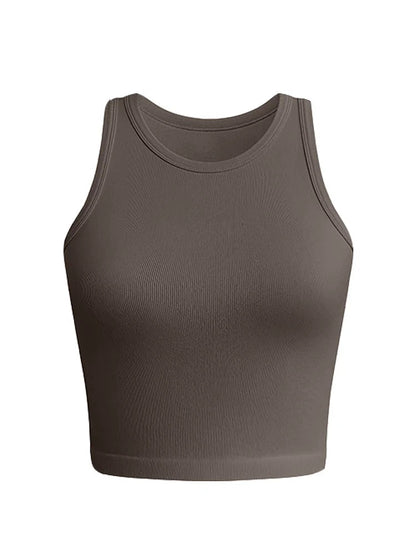 2024 New Women Solid Wrapped Sleeveless Casual Sports Tank Top - CHRISTDEST GLOBAL SERVICE