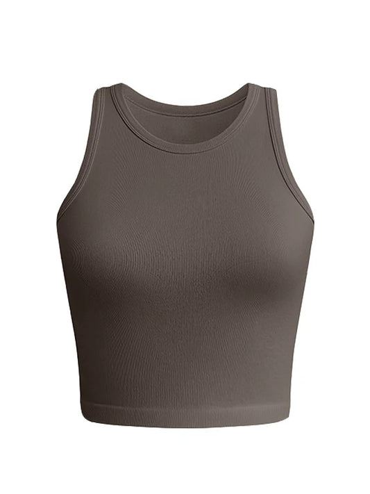 2024 New Women Solid Wrapped Sleeveless Casual Sports Tank Top - CHRISTDEST GLOBAL SERVICE