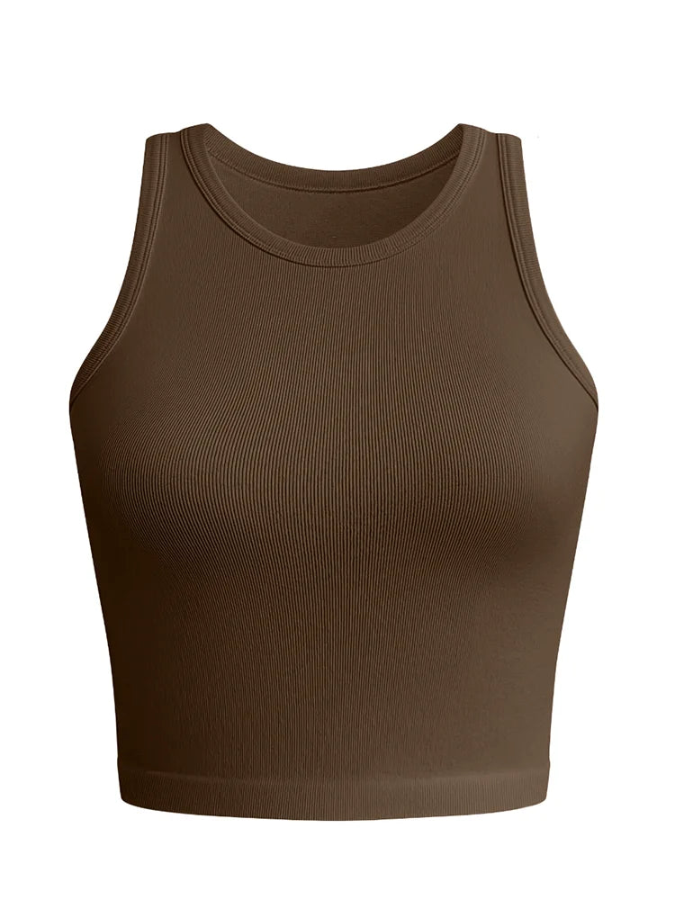 2024 New Women Solid Wrapped Sleeveless Casual Sports Tank Top - CHRISTDEST GLOBAL SERVICE