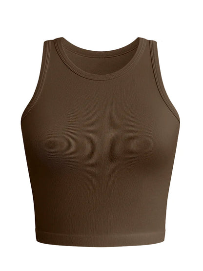 2024 New Women Solid Wrapped Sleeveless Casual Sports Tank Top - CHRISTDEST GLOBAL SERVICE