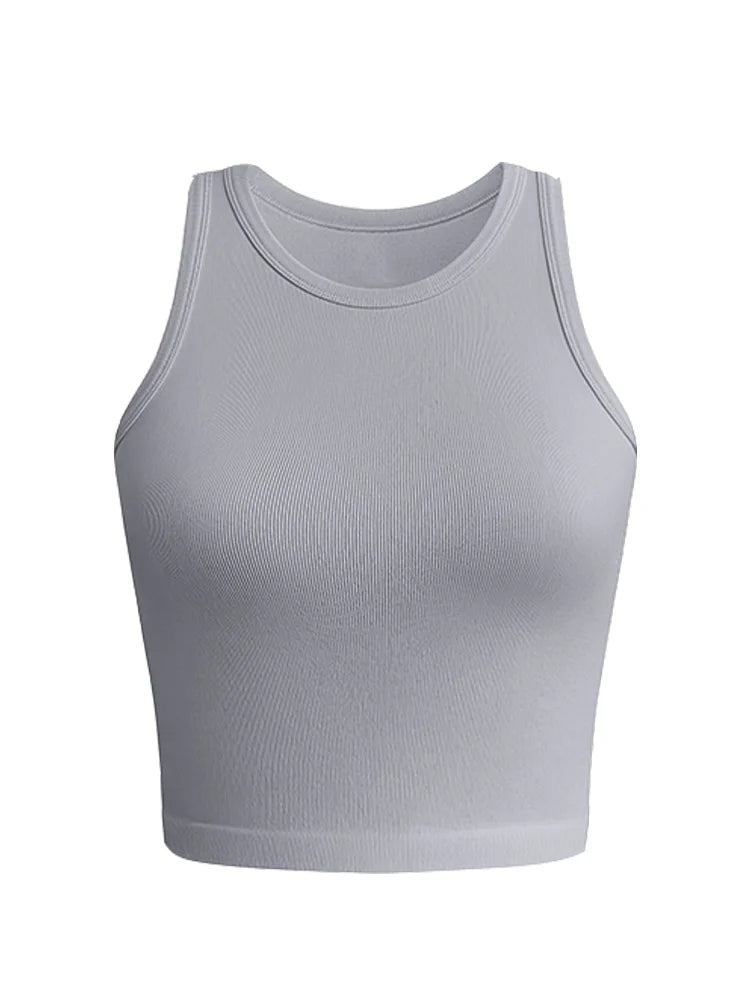 2024 New Women Solid Wrapped Sleeveless Casual Sports Tank Top - CHRISTDEST GLOBAL SERVICE