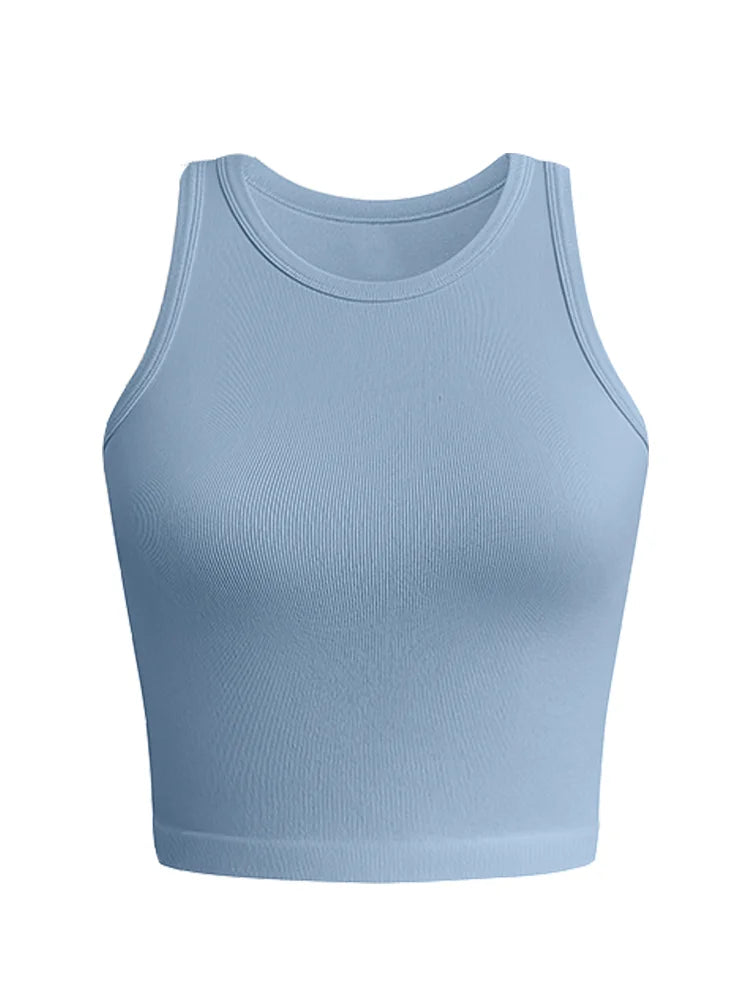 2024 New Women Solid Wrapped Sleeveless Casual Sports Tank Top - CHRISTDEST GLOBAL SERVICE