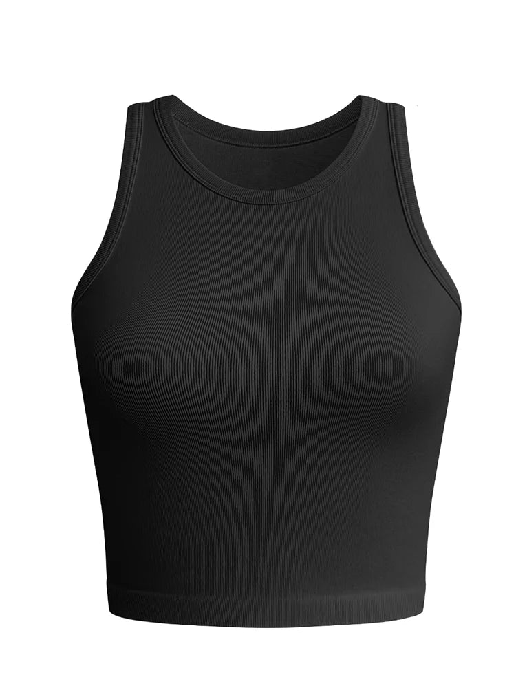 2024 New Women Solid Wrapped Sleeveless Casual Sports Tank Top - CHRISTDEST GLOBAL SERVICE