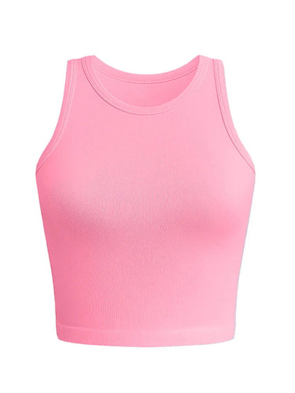 2024 New Women Solid Wrapped Sleeveless Casual Sports Tank Top - CHRISTDEST GLOBAL SERVICE