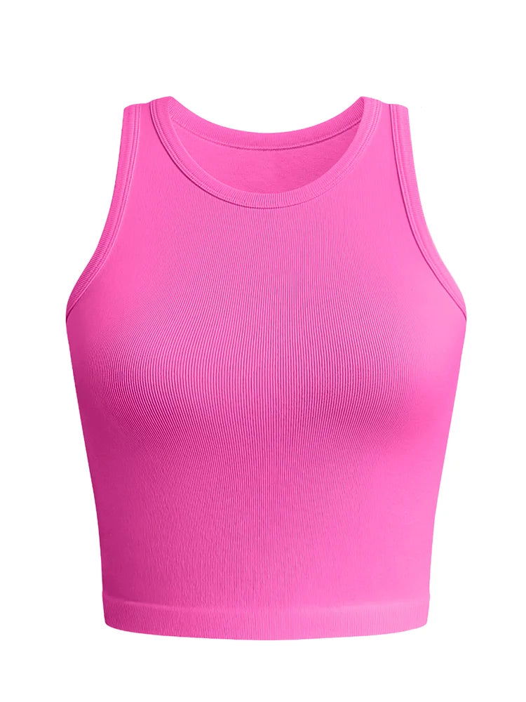 2024 New Women Solid Wrapped Sleeveless Casual Sports Tank Top - CHRISTDEST GLOBAL SERVICE