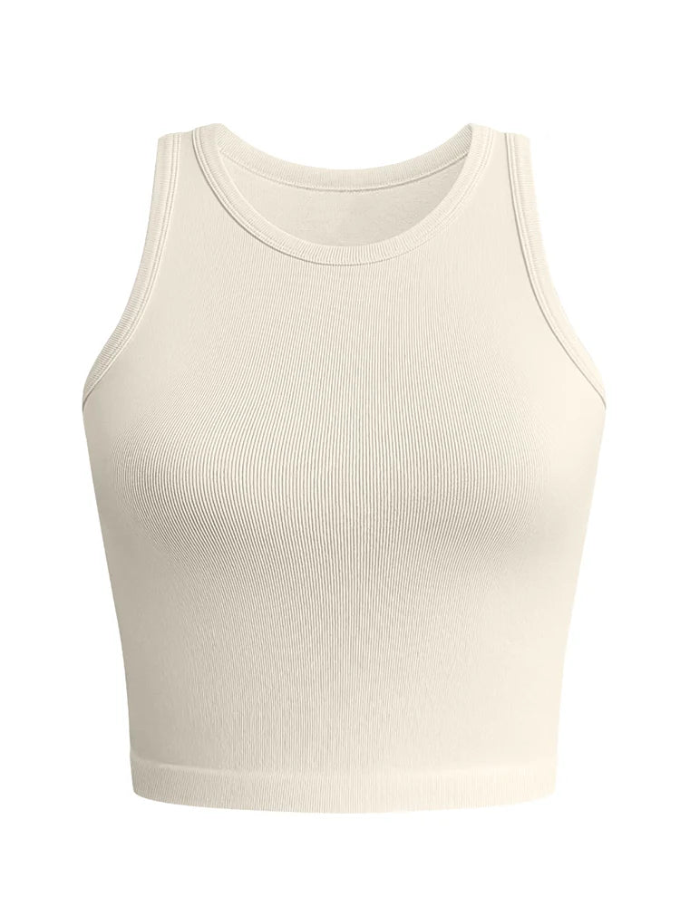 2024 New Women Solid Wrapped Sleeveless Casual Sports Tank Top - CHRISTDEST GLOBAL SERVICE