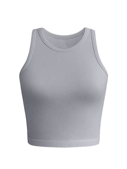 2024 New Women Solid Wrapped Sleeveless Casual Sports Tank Top - CHRISTDEST GLOBAL SERVICE