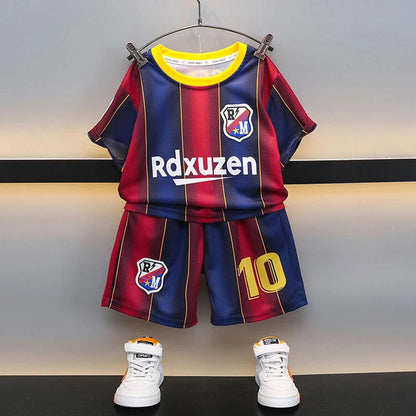 2pcs/New Style Kids Soccer Jersey Boys Youth Soccer Tracksuit 2 Piece Set Meysey Number 10 Barcelona home shirt 2-9y age sets - CHRISTDEST GLOBAL SERVICE