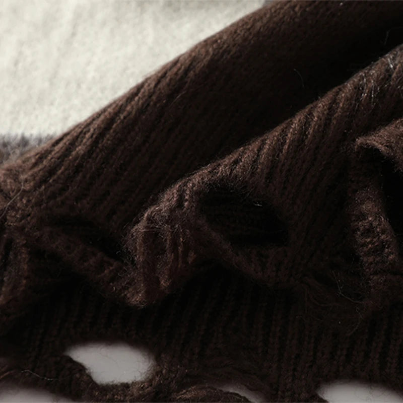 Striped Pullovers for Women Sweater Long Sleeve O-Neck Knitted Tops Autumn Winter  New Fashion Stretch Chic Loose Jumpers