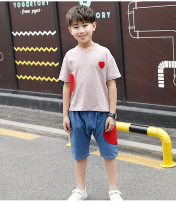 Teenage Boy Clothes Children Clothing Set Cotton Sweatshirt + Pants Two-Piece Casual Sequins Kids Clothes