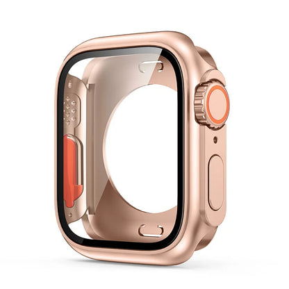 Glass+Case for Apple Watch 9 8 7 44 45MM Tempered Glass Cover for IWatch 6 SE 5 4 44MM Full Coverage Frame Screen Protector Case - CHRISTDEST GLOBAL SERVICE