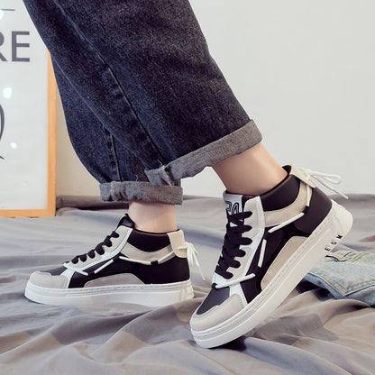 New high top comfortable trendy shoes for men, versatile casual sports board shoes, white cloth shoes, leather shoes