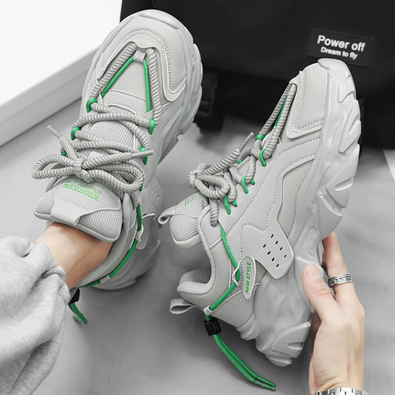 New Fashion Men White Sneakers Sport Casual Lace-up Man Shoes Lightweight Vulcanize Shoes Walking Zapatillas Hombre Male