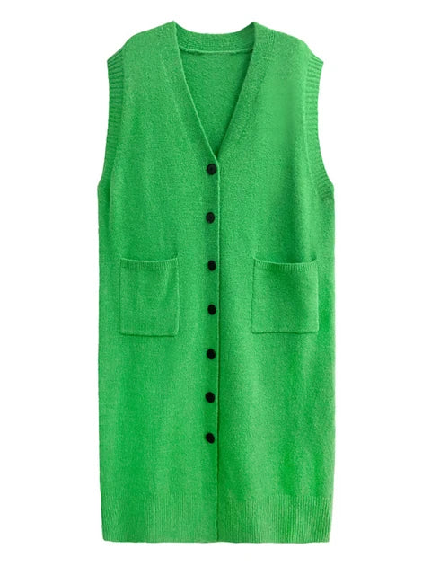 Knitted vest skirt women's layered sleeveless vest woolen dress cardigan jacket