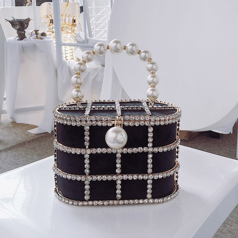 Leopard Zebra Pattern Diamonds Basket Evening Clutch Bags Women Luxury Purses Preal Beaded Metallic Handbags Ladies Wedding Bag