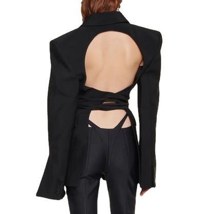 Small suit jacket women's casual backless suit