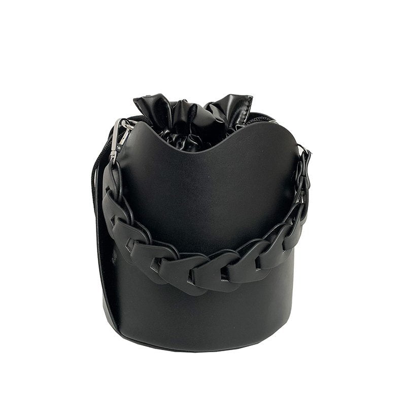 Pure Color Bucket Bags for Ladies 2023 Vintage Style Designer Handbags Women Brand Alar Drawstring Tote Bags Bolsa Feminina