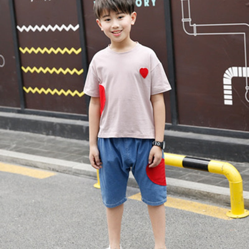 Teenage Boy Clothes Children Clothing Set Cotton Sweatshirt + Pants Two-Piece Casual Sequins Kids Clothes