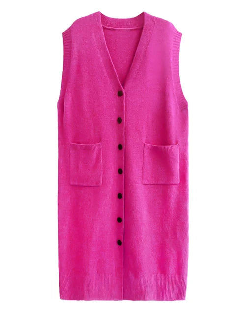Knitted vest skirt women's layered sleeveless vest woolen dress cardigan jacket
