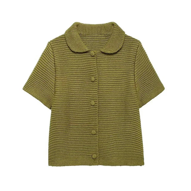 Fashionable and casual small round collar thick needle jacket